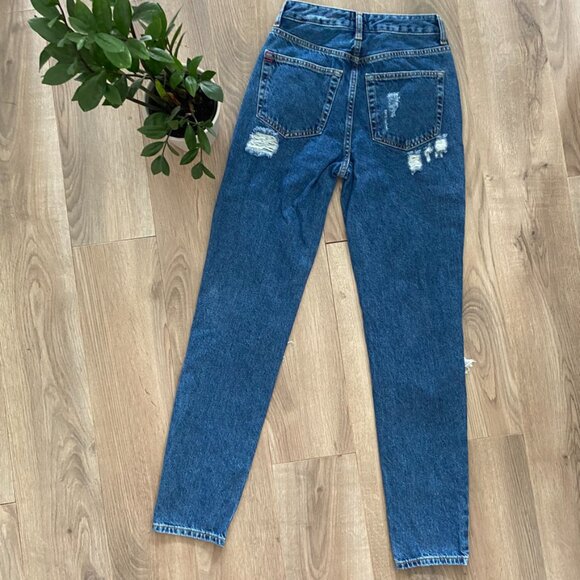 BDG (from Urban Outfitters) Mid-Blue "Mom High-Rise" Distressed Jeans - Picture 11 of 14